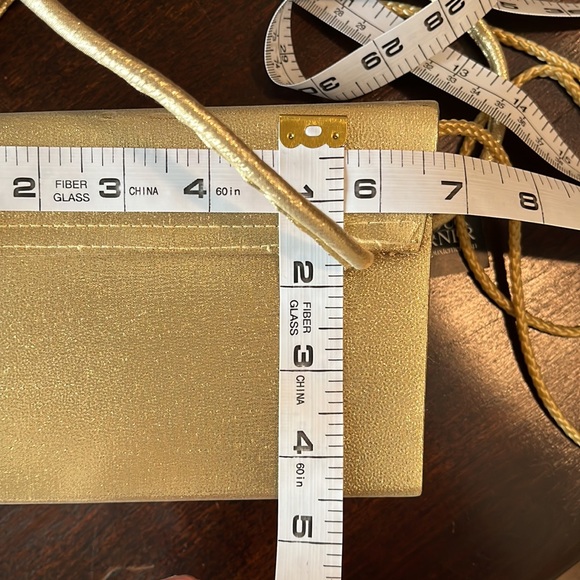 NWT Bijoux Terner satin gold metallic structured mini bag, handheld & crossbody - Picture 7 of 13